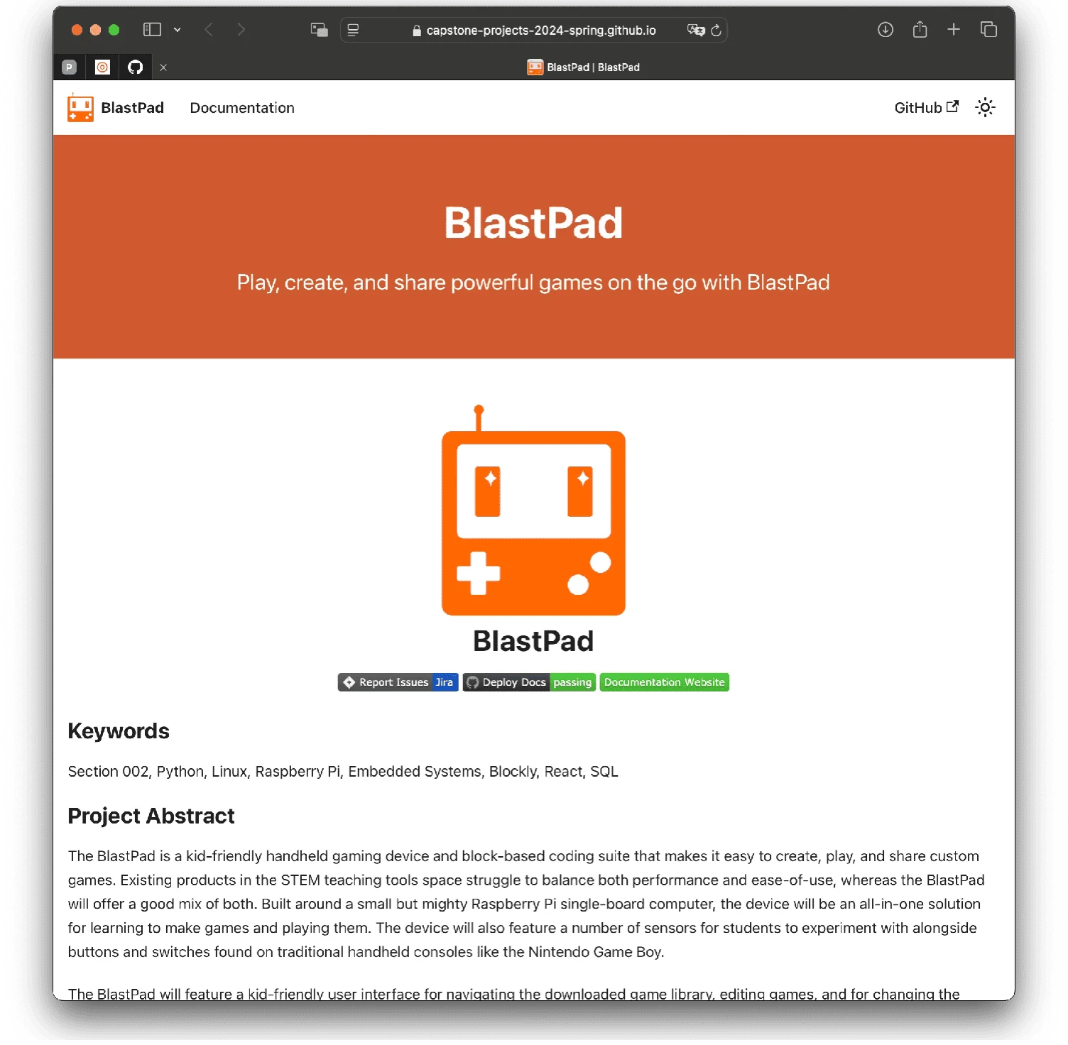 Blastpad Example